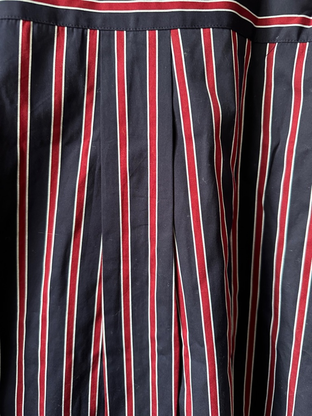 Madewell NWT long Button-Up Shirt in stripe poplin red blue women’s large - Picture 10 of 14